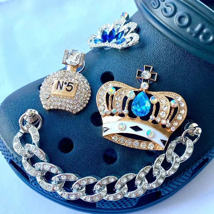 

Hot Sale High-class Metal Bling Diamond Croc Shoe Decoration Accessories Charms Gifts For Kids Croc Shoe, Picture