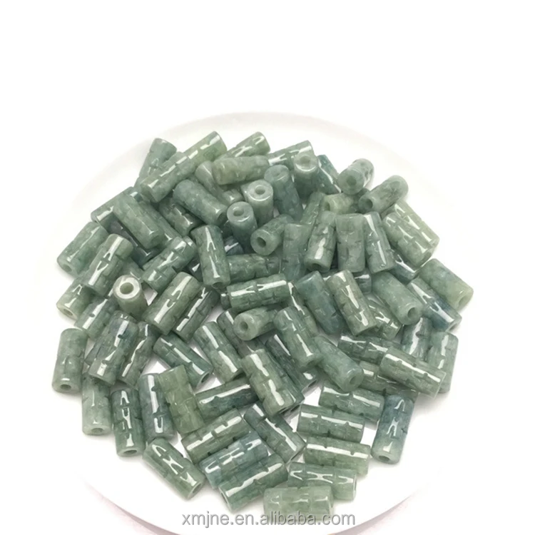 

A goods Jade Passepartout Tube Beads Loose Beads Green Cross Flower Jewelry Accessories Craft DIY Material Wholesale