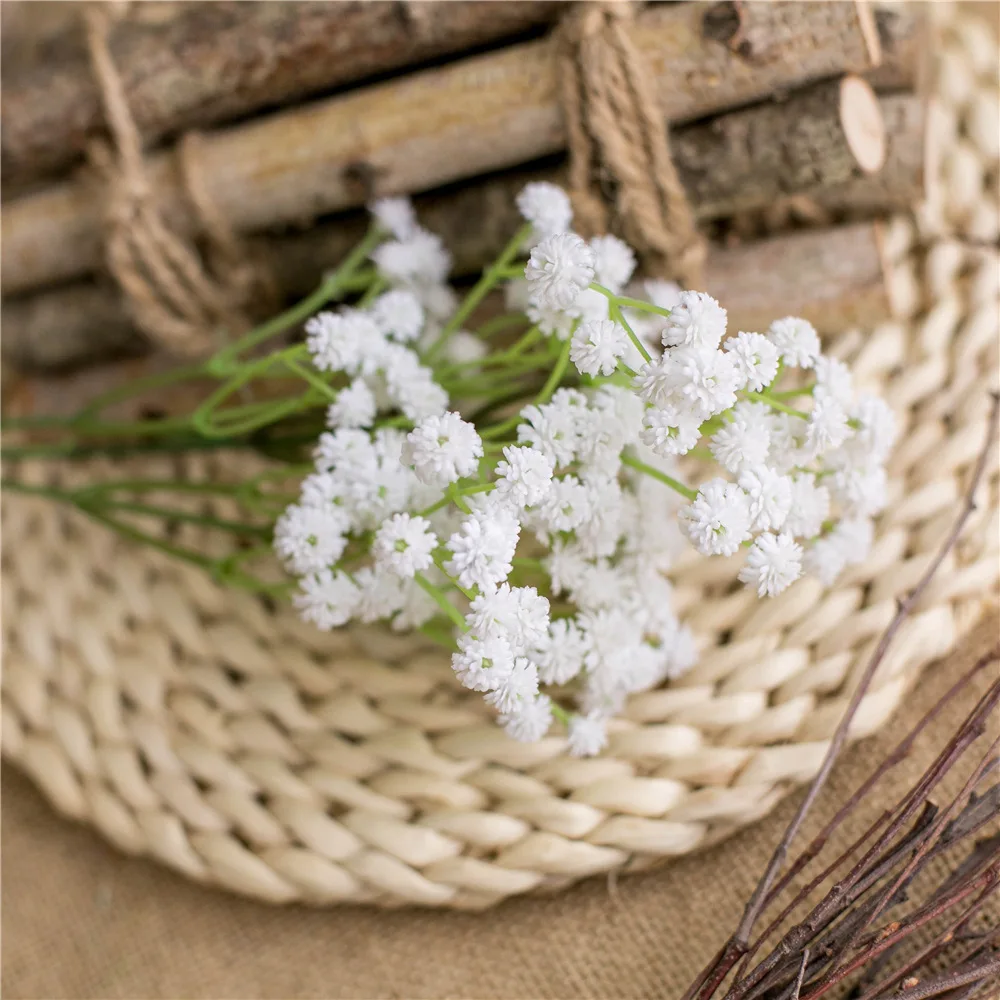 

D-BB002 good quality real touch Baby Breath Flowers Artificial white Baby's Breath Flowers Gypsophila For Wedding Decoration