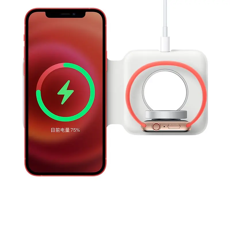 

2 In 1 Foldable Wireless Charger Station Dock For Apple Watch Magnetic Charger Duo