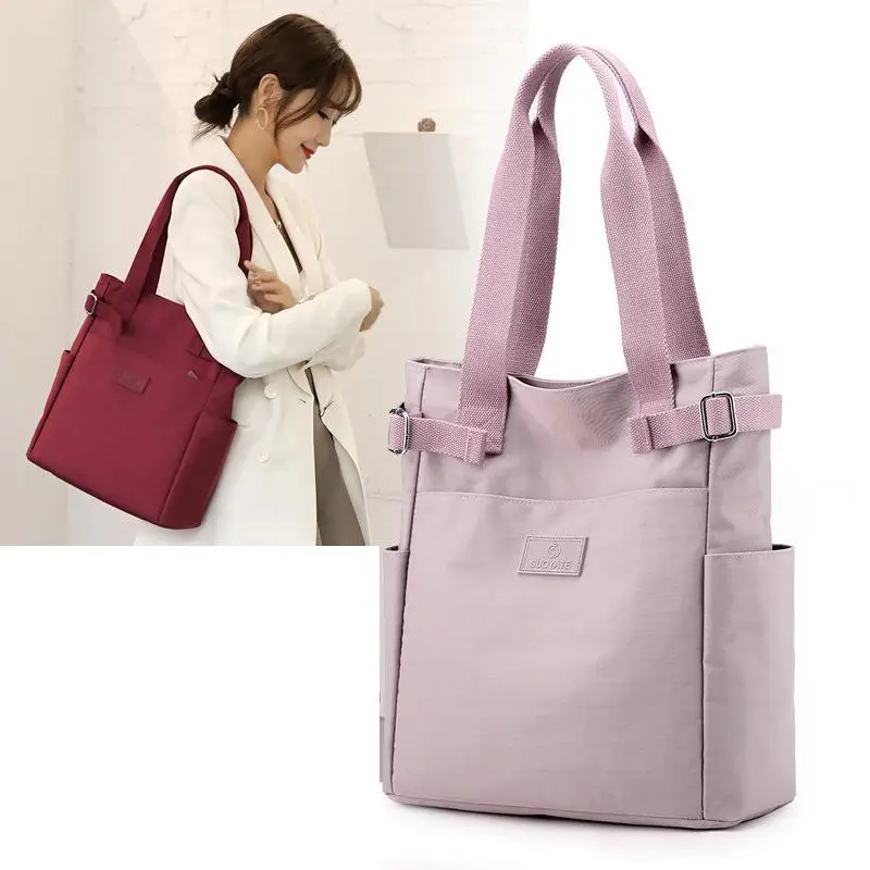 

Women bags designer new style leisure handbag nylon mommy bags travel mom female big bag lightweight, Burgundy, purple, dark blue, black, pink, gray