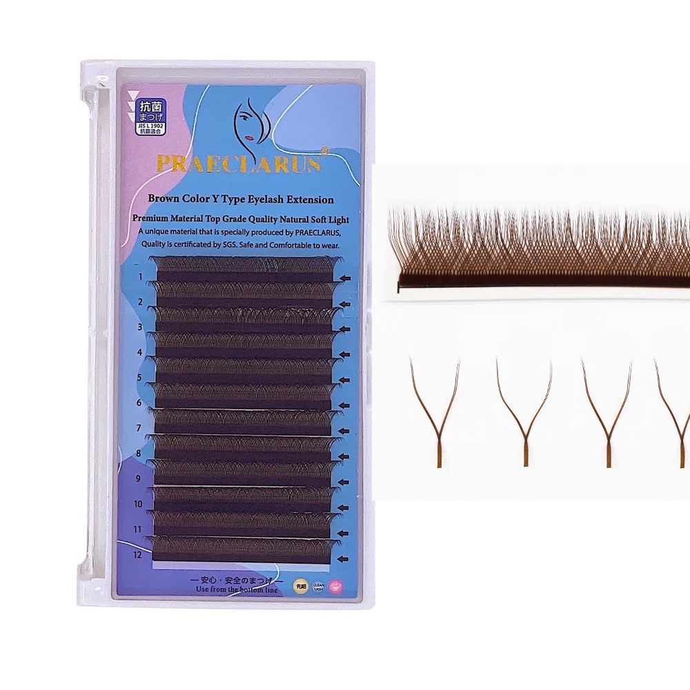 

Dark Brown Silk Lashes Ready to Ship Custom Handmade Coloured Cashmere 8-12mm B C D DD Curl 0.07 Brown Hand Made Synthetic Hair