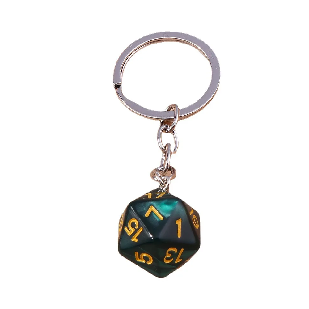 

Polyhedral Dice Keychain Game Dice D20 Keyring for DND RPG MTG Table Games Promotion Male Gifts for Men Friendship couple