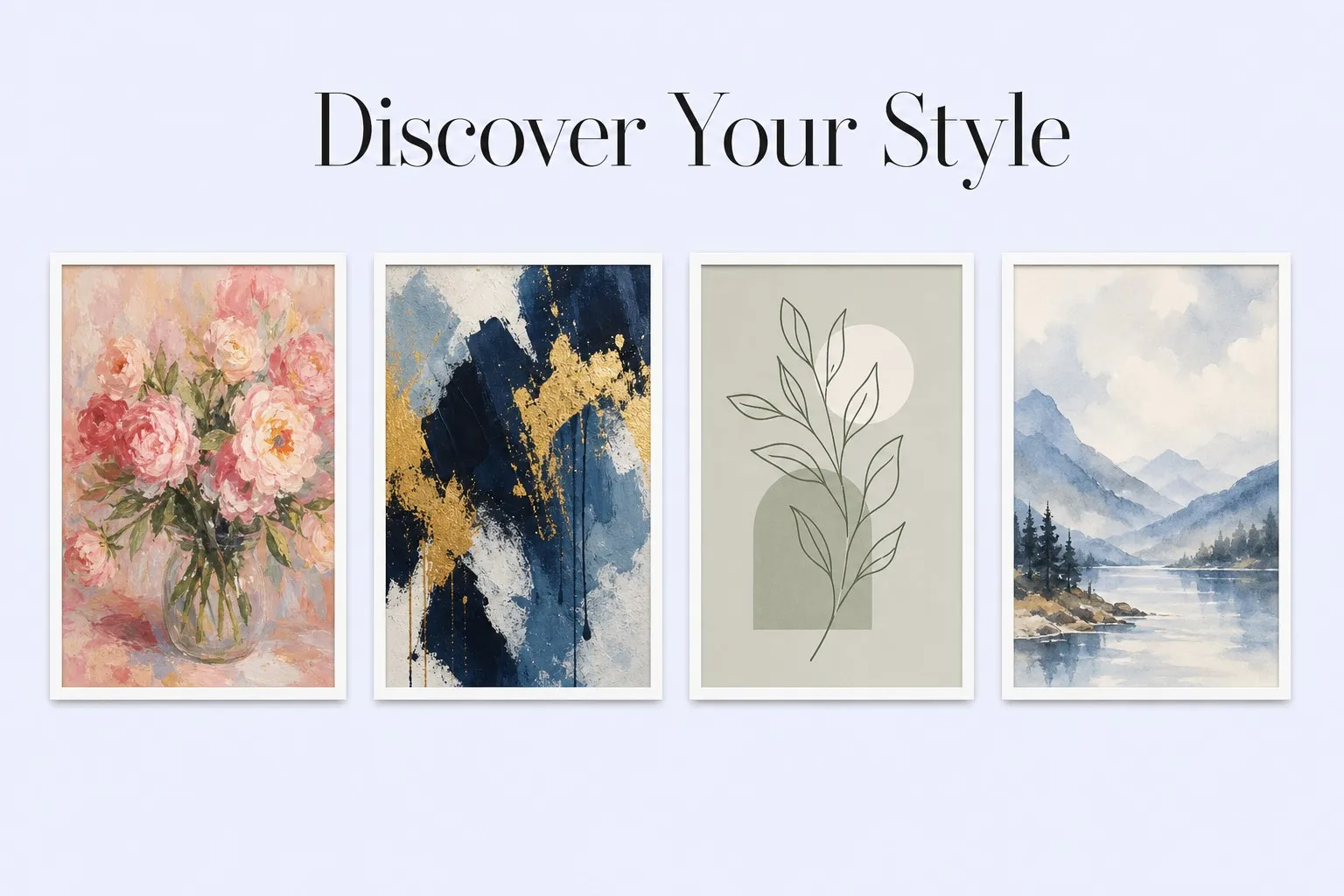 Discover Your Style — four art style posters