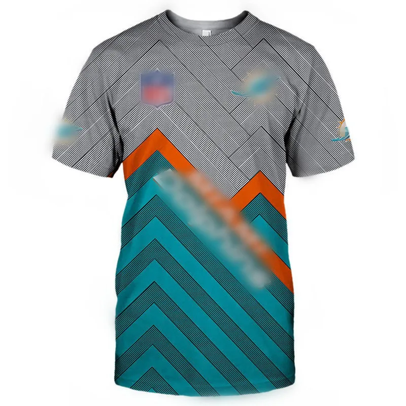 

1651 Summer 3D Digital Printing Miami Dolphin s Short Sleeves T Shirts