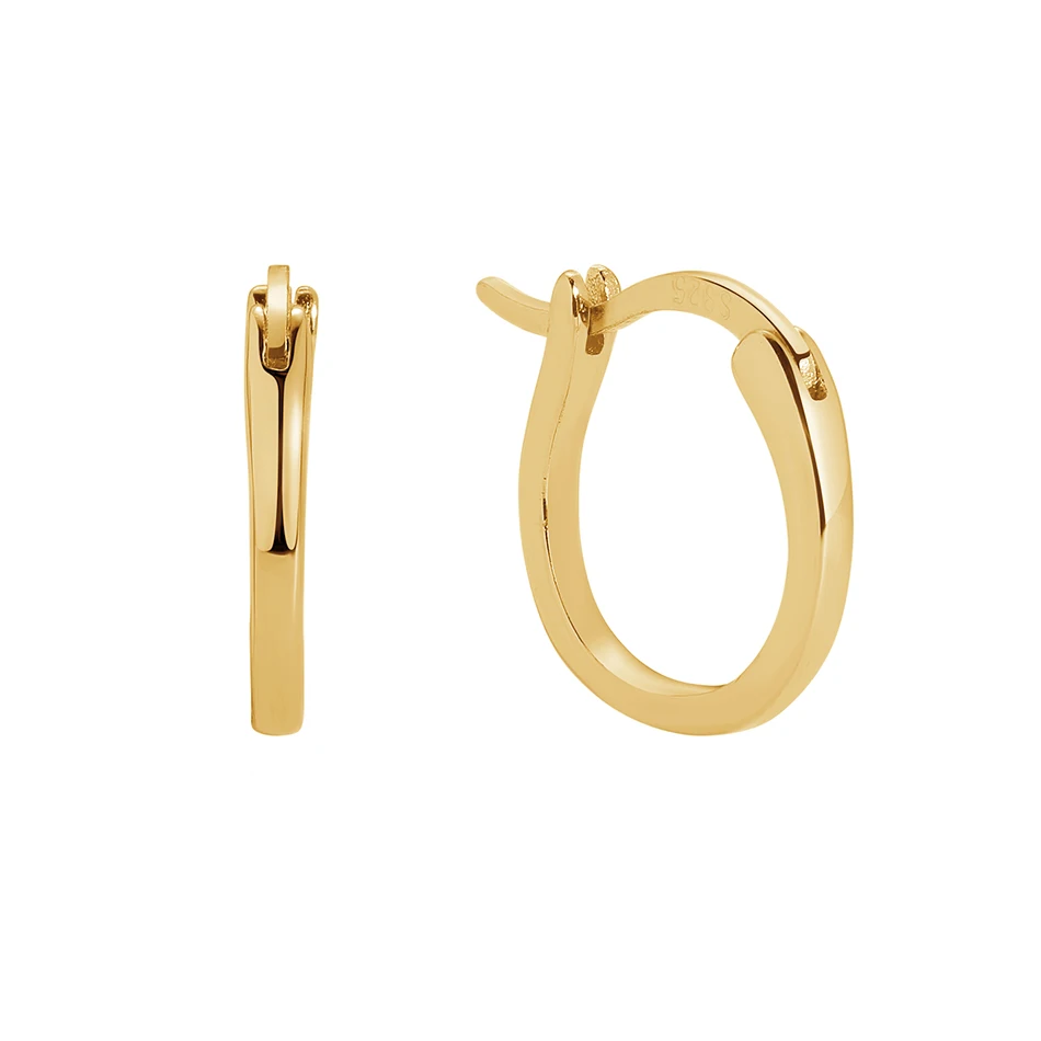 

fine jewelry wholesaler new earrings 925 sterling silver earrings 18k gold plated minimalist hoop earrings