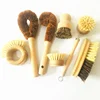 fast shipping scrubbing pot pan cleaner brush with hard beech wood handle sisial coconut bristles nature kitchen