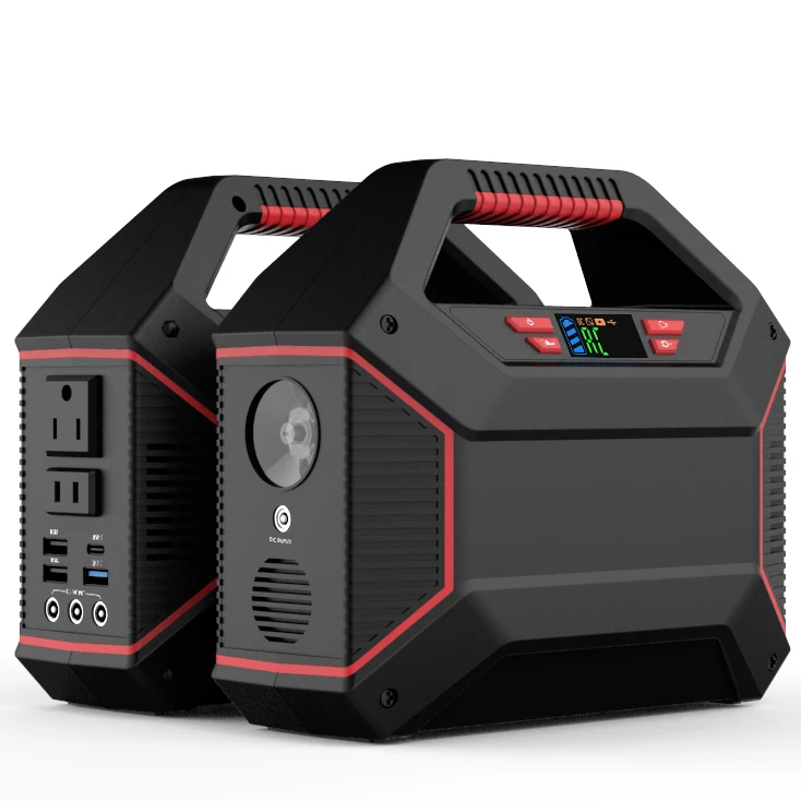 

off grid power sources 155Wh portable solar power system 100W AC output power generator hiking camping, Silver