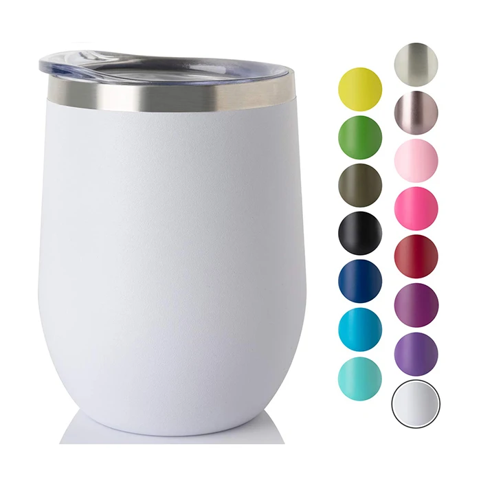 

350Ml Unique Stainless Steel Tumbler Mug  Custom Logo White Wine Tumbler Bottle With Lid And Straw