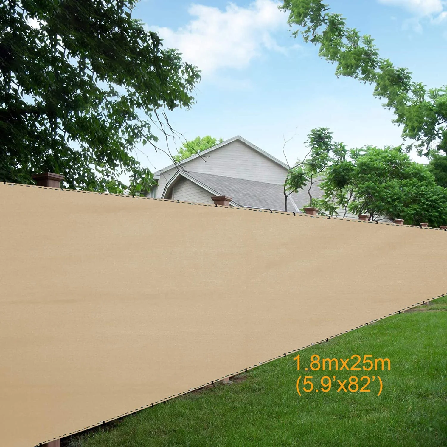 

Sand color Factory cheap price windbreak 100gsm 80% shade 1.8mx25m HDPE UV privacy screen for balcony and garden, Green color