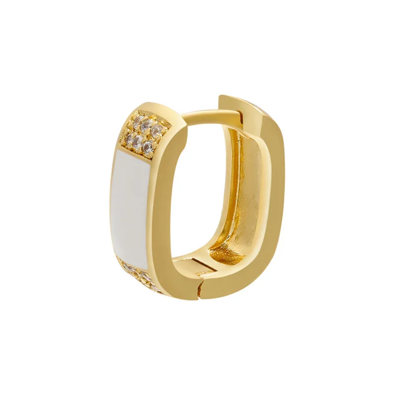

Fashion Enamel Earrings Women Square Micro-Inlaid Zircon Plated Earrings Rectangular Design Earrings DIY Jewelry Accessories, Mutiple colors enamel earrings