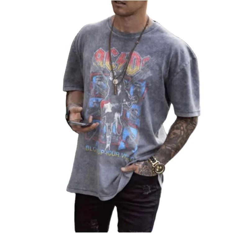 

Slightly Stone Washed with Printed Pattern Logo for OEM Hip Hop Mens T Shirts Clothing2021
