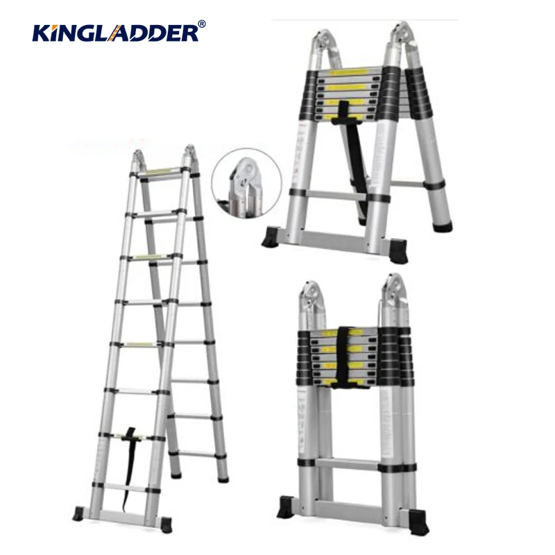 Kingladder Kt250d 5m Aluminum Telescopic Ladder Household Retractable