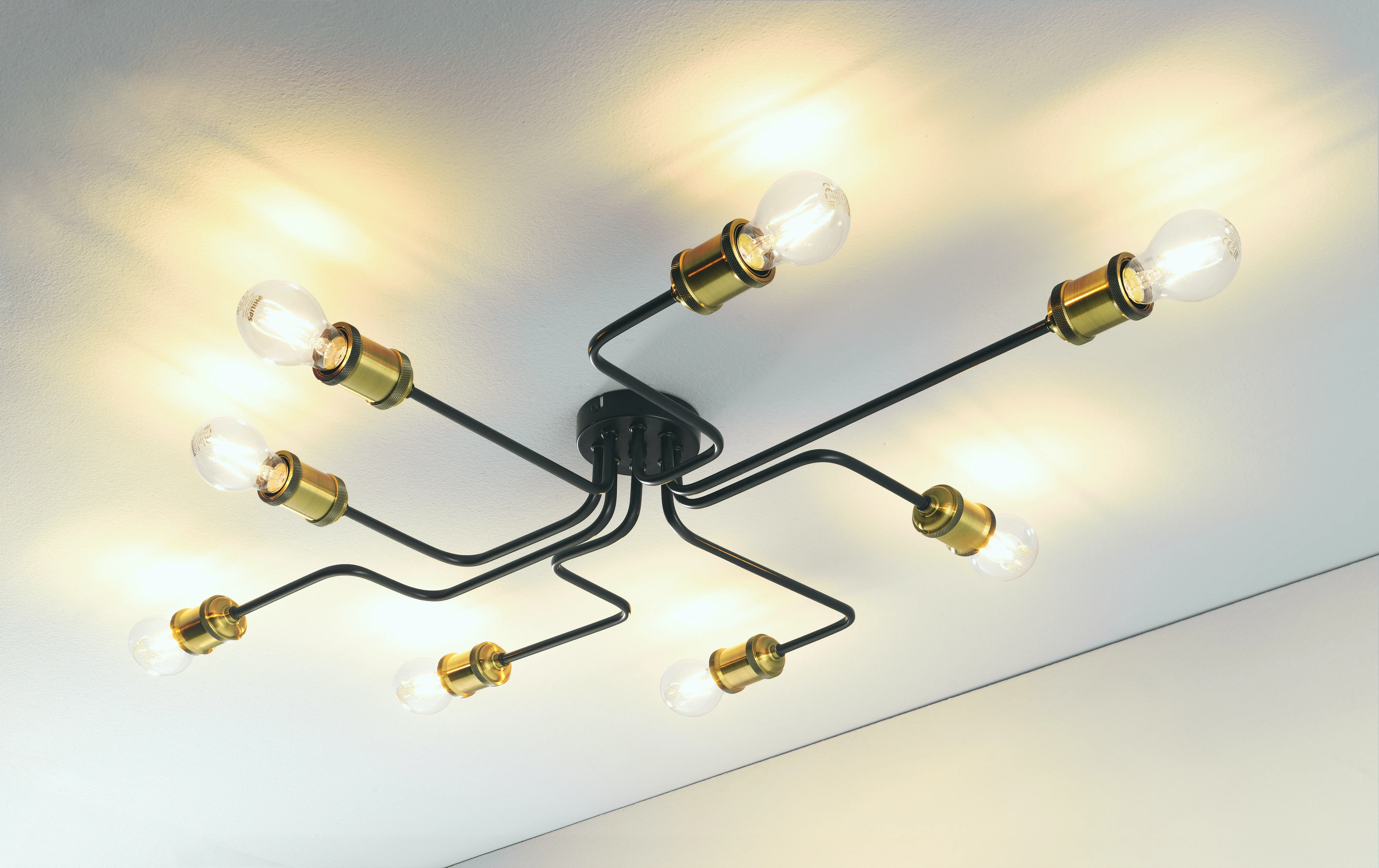 
Retro loft vintage industrial matt black pipe iron ceiling lamp ceiling light 