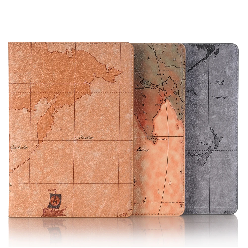 

Map Pattern Hot Sale PU Leather Tablet Cover Case For Huawei Madiapad T5 10 M5 M3 M6