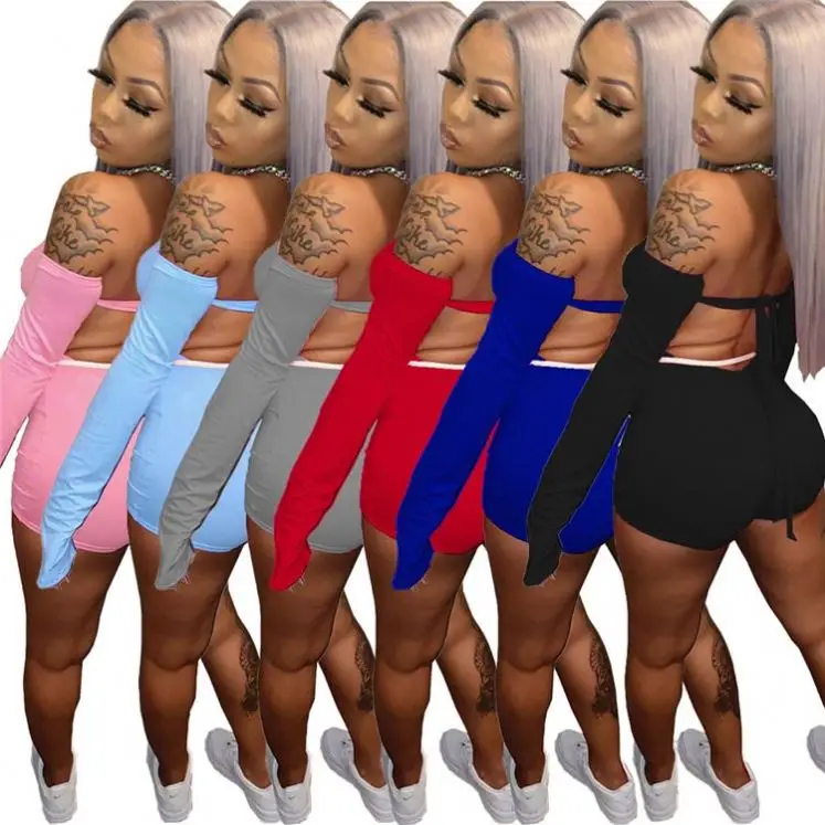 

Hot Sale Off Shoulder Backless Sexy Women Clothes 2021 One Piece Jumpsuits Women Jumpsuits And Rompers