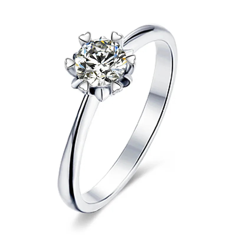 

M01C 925 Sterling Silver 0.5ct 5mm Moissanite Stone Ring