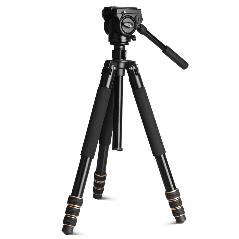 

Factory price QZSD Q640A Heavy Duty Pro Aluminum Tripod Stand For SLR Digital Video Camera with178CM High Max Load 15KG, Black