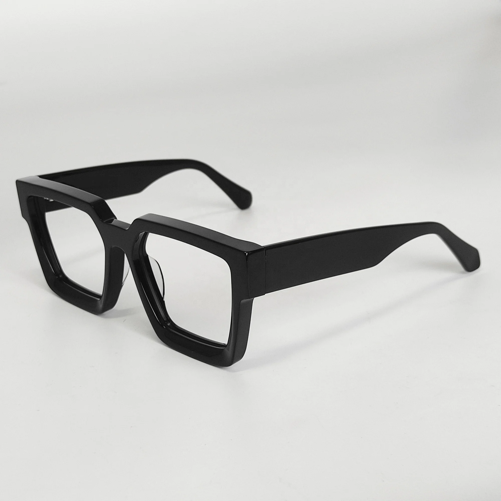 Millionaires Handmade Thick Acetate Optical Eyeglasses Frames Custom Logo Square Eyewear with Solid Pattern