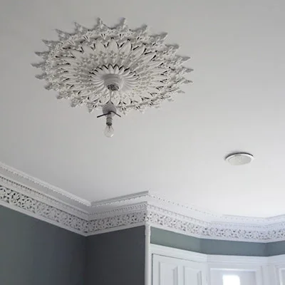 Plaster Gypsum Ceiling Medallion Lamp Disk For Chandeliers House