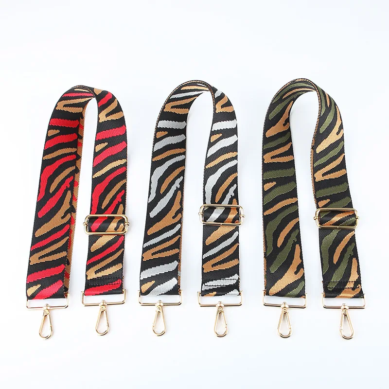 

2022 Zebra Stripe Design Bag Parts & Accessories Wide Webbing Luxury Bag Woven Belt Ladies Shoulder Crossbody Bag Straps