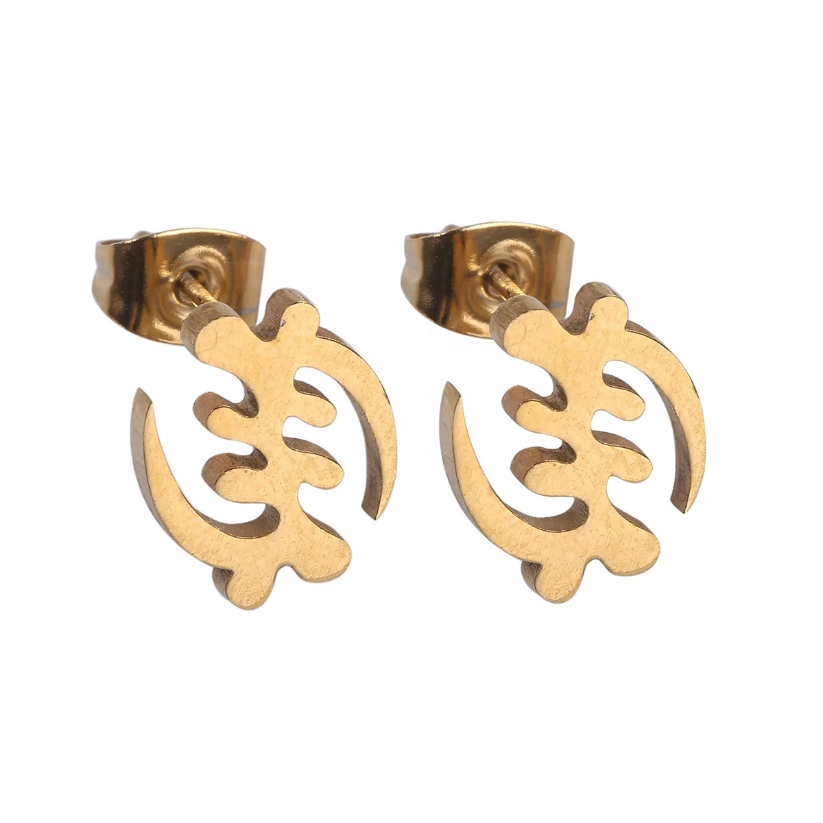 

Stainless Steel Adinkra African Symbol Earrings Gye Nyame Earrings Ethnic Jewelry