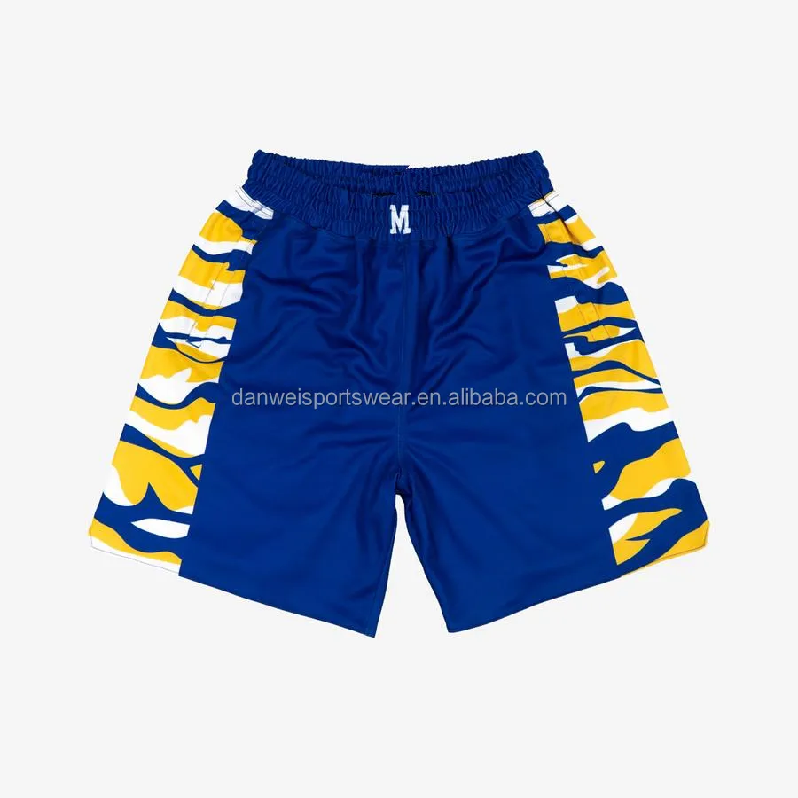 

camo side patterns short length OEM custom breathable basketball shorts