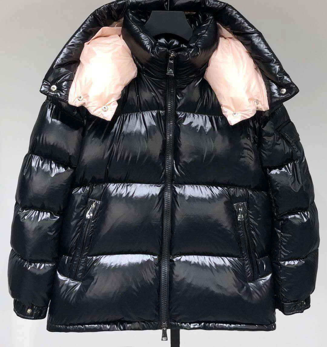 

Wholesales MON Short women winter down jacket hooded bright loose windproof duck down feather Snowproof Coat