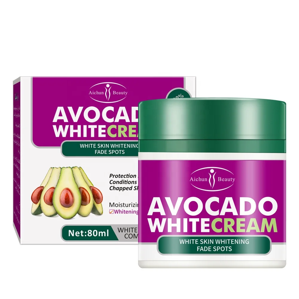 

Private Label Avocado Whitening Cream Face Moisturizing Brightening Anti Freckle Removal Dark Spots Facial Cream, Milk white