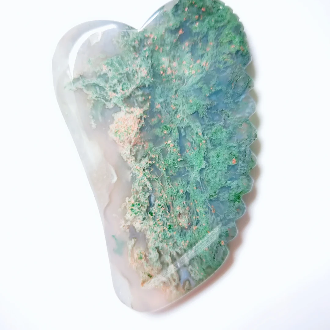 

Hot Sale New Shaped Gua Sha Moss Agate Square Shape Private Label Guasha Stone for Personal Health