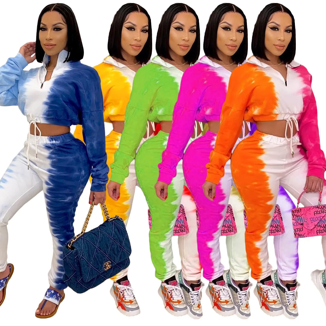 

GX6353 Women 2 piece joggers suits set clothing lounge wear women sweatsuit set, Picture