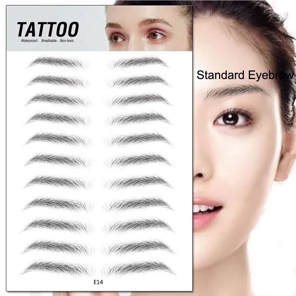 

Private Label Microblading Standard Eyebrow Temporary Transfer Eyebrow PMU Sticker, Transparent & black