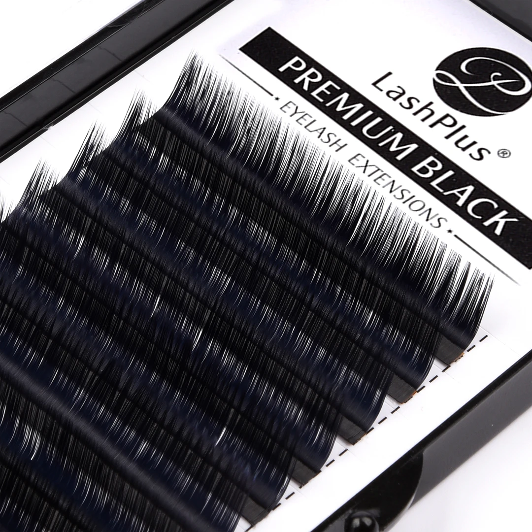 

korean black fiber lash extension 03 matte lash trays 17mm thick eyelash extensions