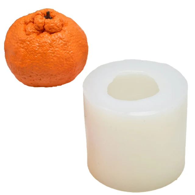 

3D orange shape fruit silicone resin mold cake chocolate mold baking decoration tools, White