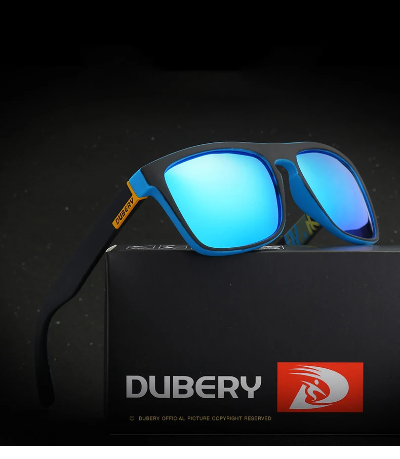 

Dubery D731 hot selling UV400 protection FDA mens square shape driving sports polarized sunglasses with box