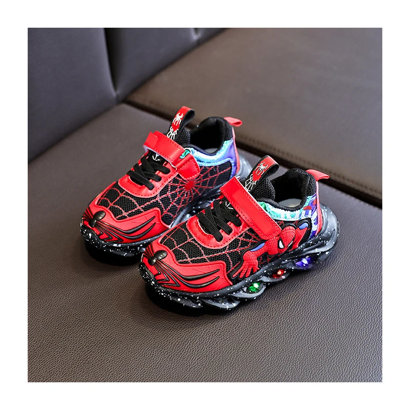 

Factory 1:1 Top Quality Kids Spiderman Running Children Sneakers For Boys And Girls Black Child'S Shoes Sport Running Shoe, As picture