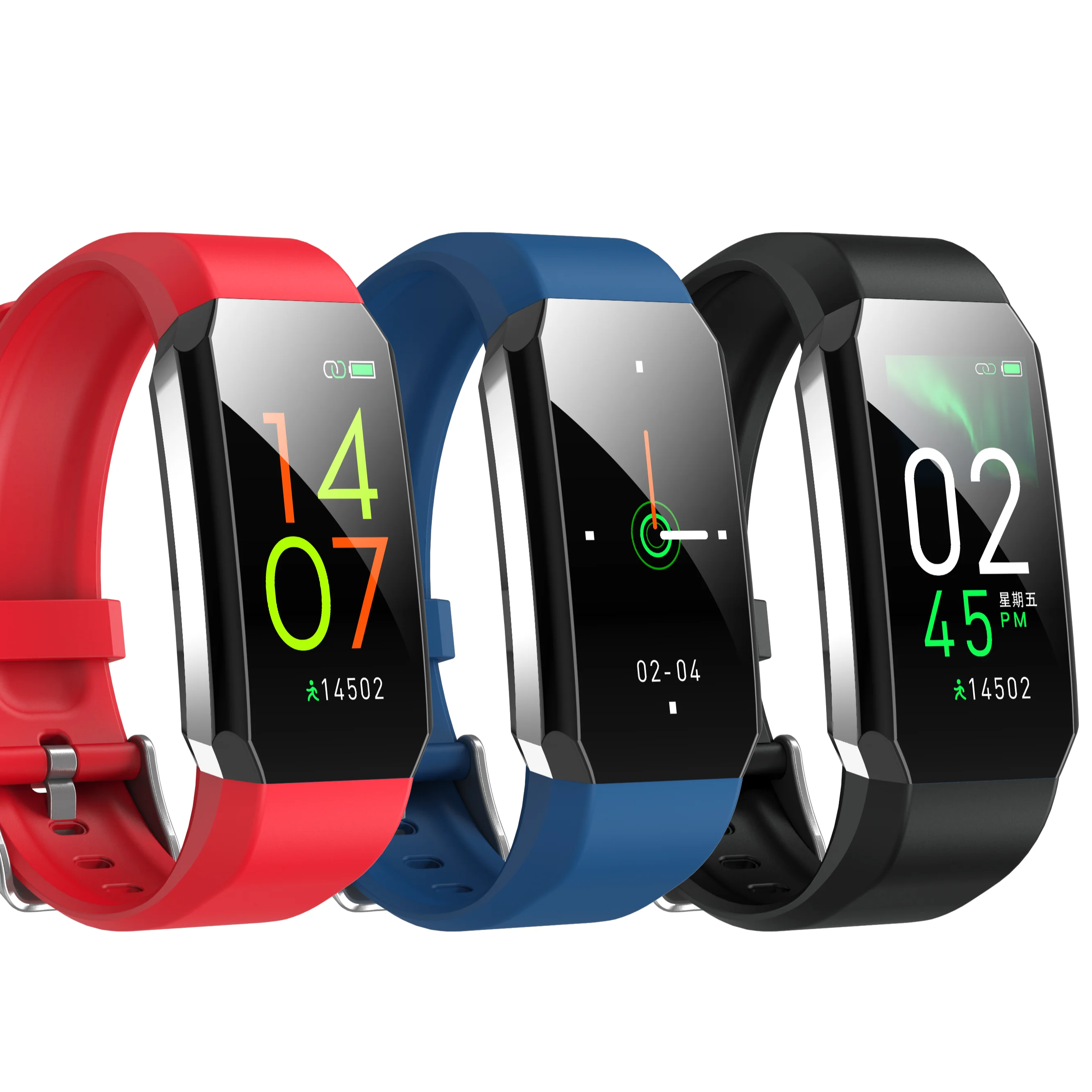 

Body temperature Heart Rate USB Charger Wearfit2.0 Weekly Health Report Calories FNC Antenna T3 smart watch wristband strap