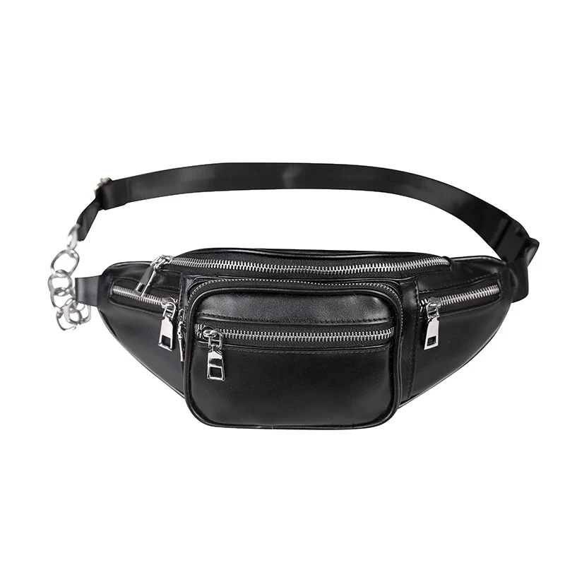 

Casual fashion waist bag men's PU material chest bag fashion men's waist bags