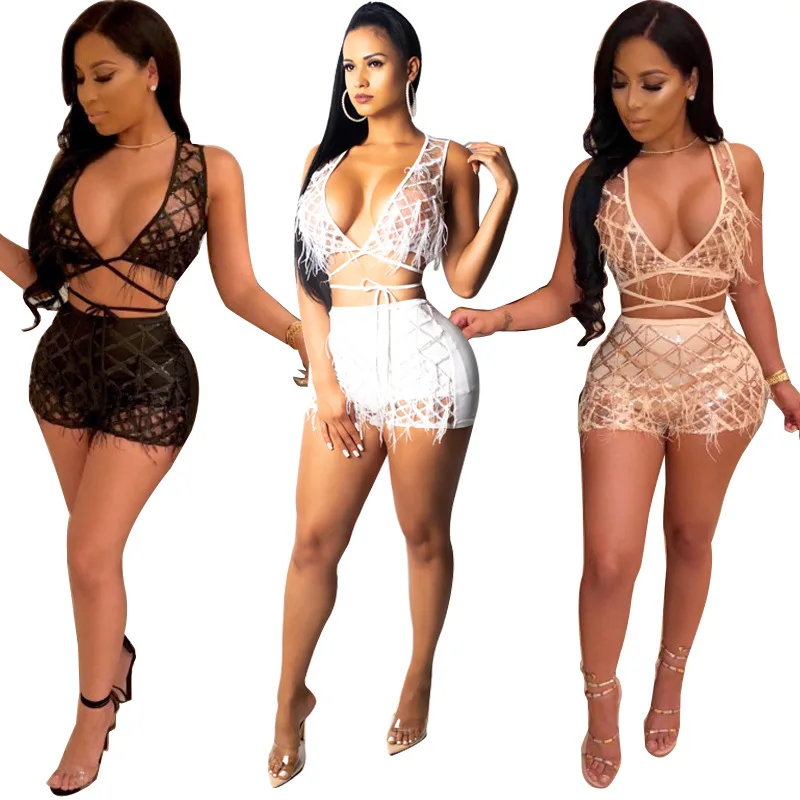 

Stock women clothing 2 piece set women crop top and shorts