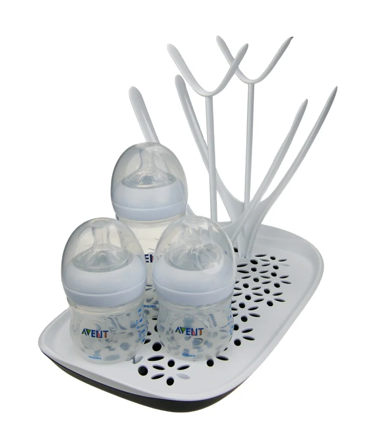 

BPA free foldable nipples feeding accessories dryer holder baby bottle drying rack plastic milk bottle drying rack, Grey