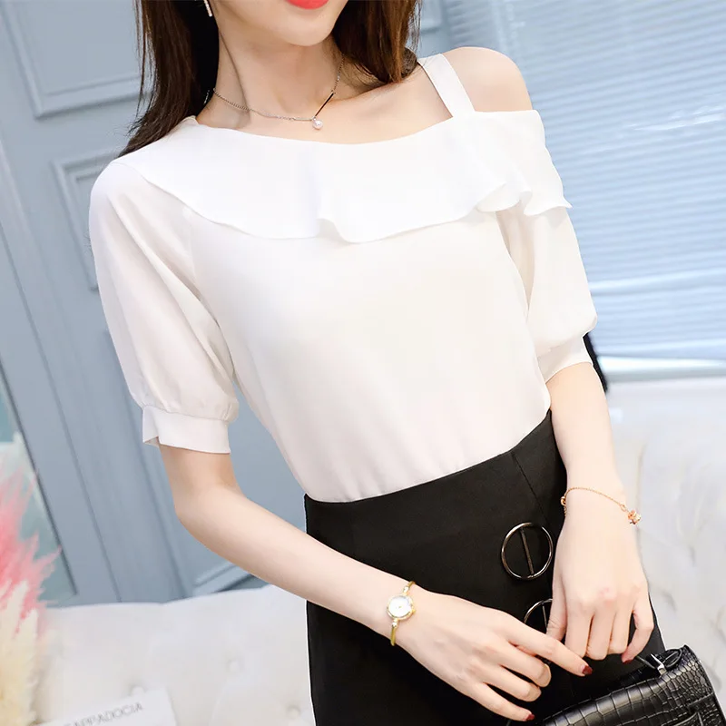 

2020 spring and summer new Korean version of the large size was thin solid color blouse trend wild fashion casual chiffon blouse