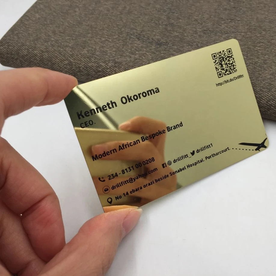 

DU business card metal mirror, Cmyk color or pantone color