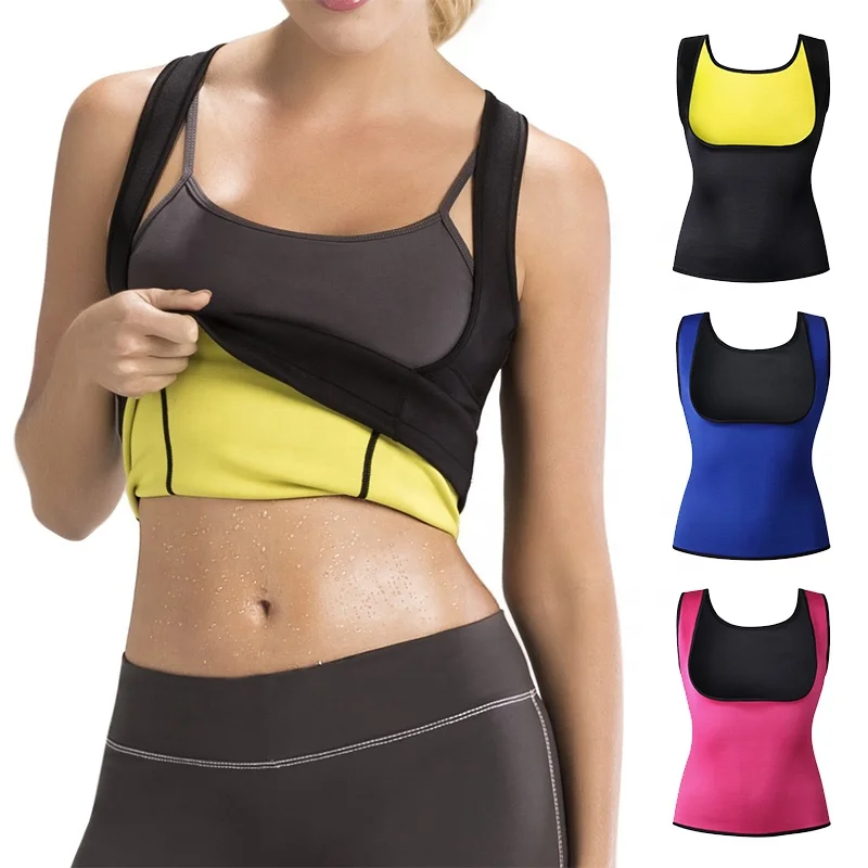 

Amazon Hot Sales Neoprene Fat Burning Sweat Fitness & Yoga Wear Yoga Gym Women's Tank Tops