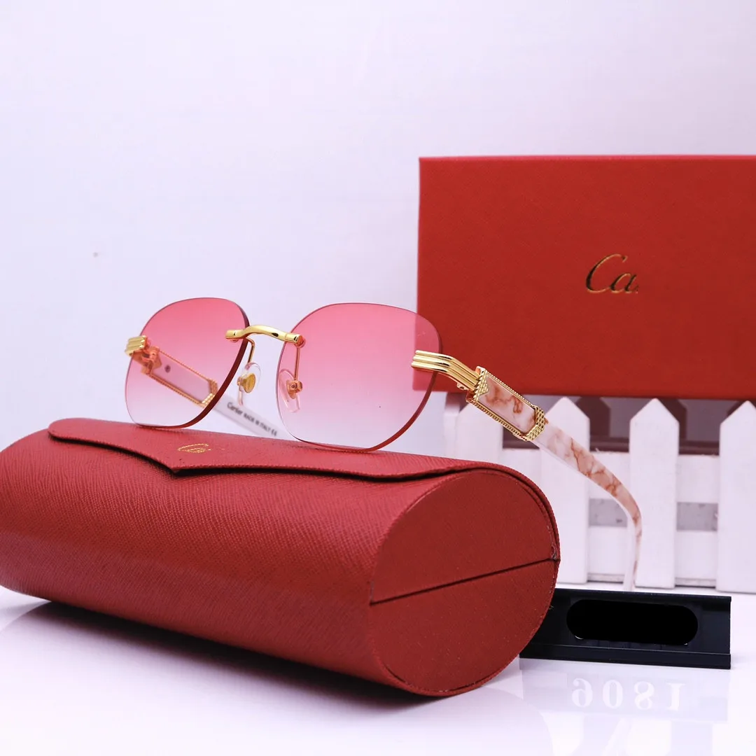 

Sunglass 2022 Women Men Sun Glasses Luxury Shades Vintage Trendy Wholesale Rimless Sunglasses
