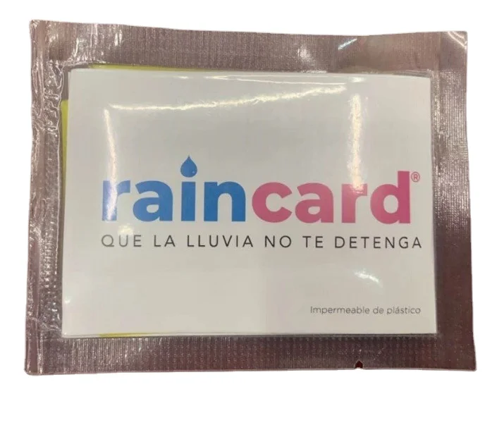 

Factory direct india market disposable Pocket Rain Wear Credit rain Card raincoat Wallet Size poncho Raincoat