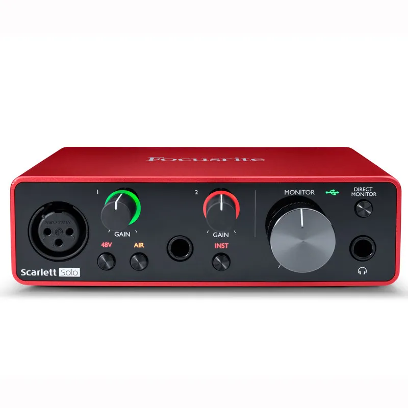 

Scarlett solo 3rd gen USB Sound Card Studio Recording Audio Interface for/with sample, Red