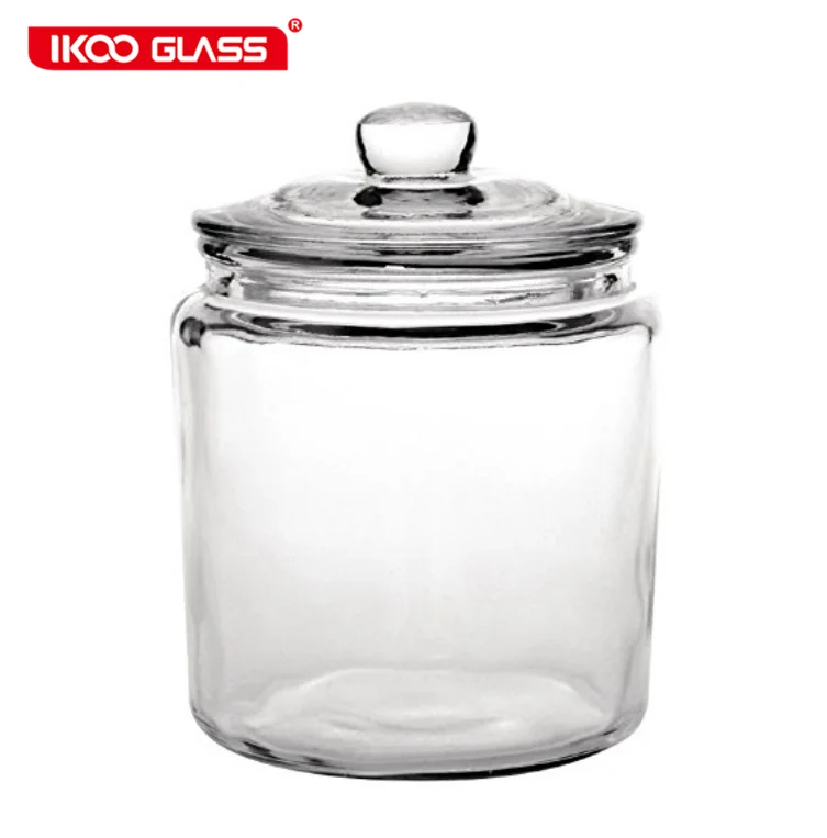 

Amazon hot sale candy jars glass Biscotti Jar with Lid