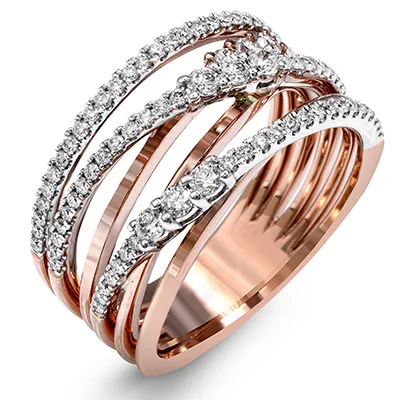 

Multilayer Winding Micro-set Zircon Rose Gold Color Creative Anniversary Rings for Women Lady Gift Jewelry