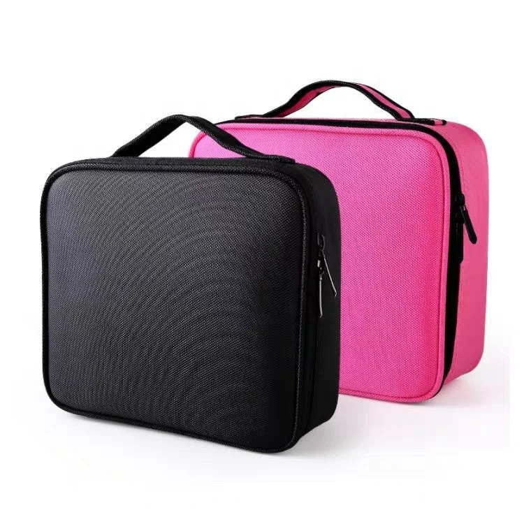 

New Trendy Professional Fashion Makeup Case Handle Girls Practical Storage Cosmetic Organizer Bag, Black or customized color