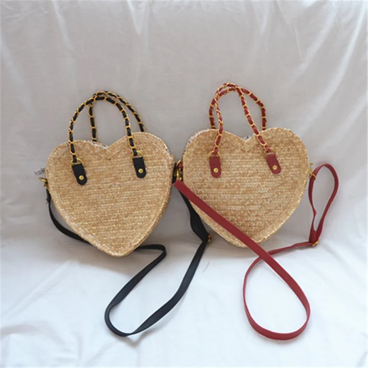 

Heart Themed Mini Raffia Straw Bag for Young Lady Valentine Festival Beach Dress